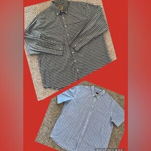 2 (TWO) Foundry Supply Co. Big & Tall 2XLT Casual Dress Button Down SHIRTS EUC